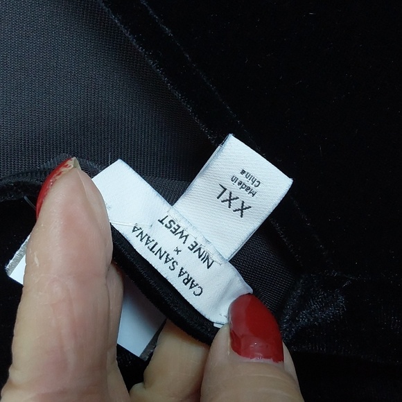 Cara Santana X Nine West Black Velvet Whimsigoth Neutral Dress Winter Sexy Sz.XL - Picture 10 of 12